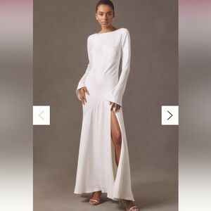 BHLDN Ivory Long Sleeve Gown